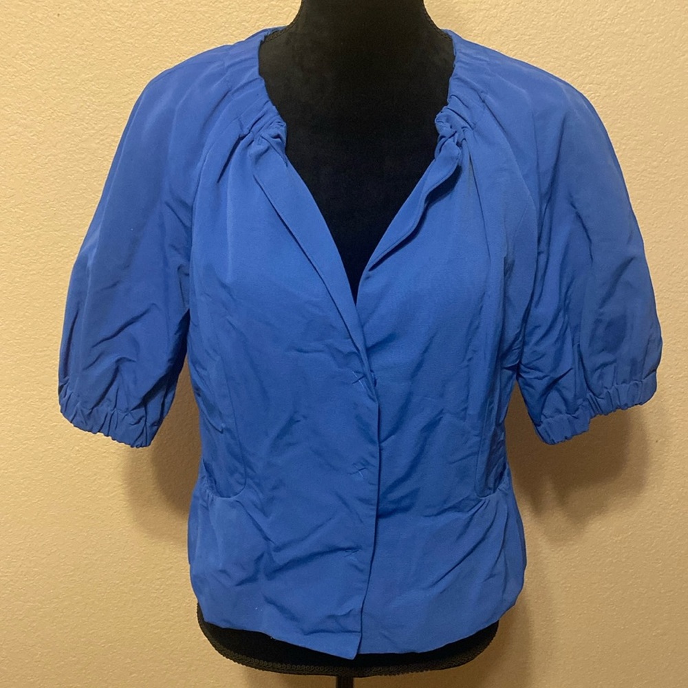 Nine West Blue Short Sleeve Blazer